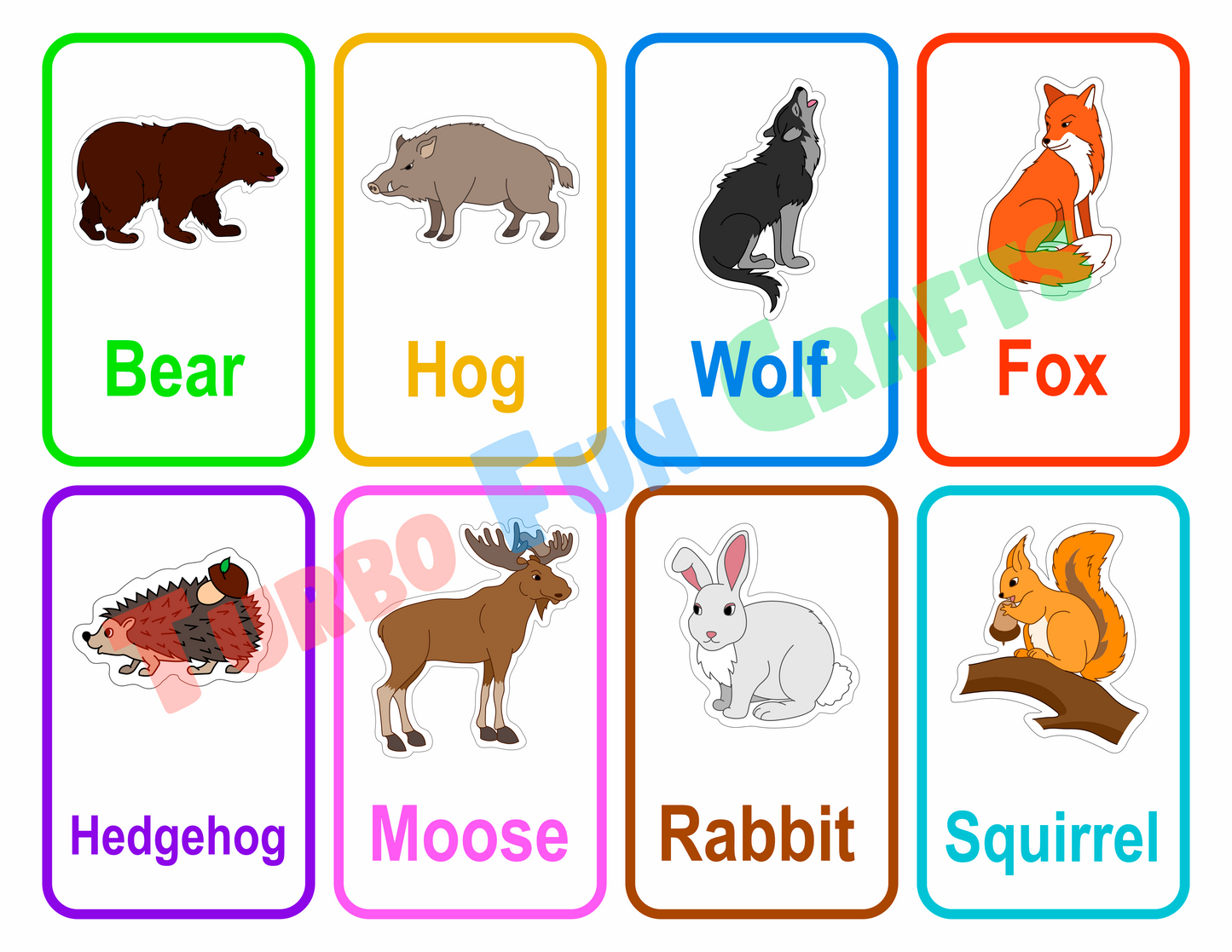 Animal Flashcards | Flashcards | Learn Animals | Preschool Memory Game | Animal Flashcards for Kids | Printable PDF | Easy Printable