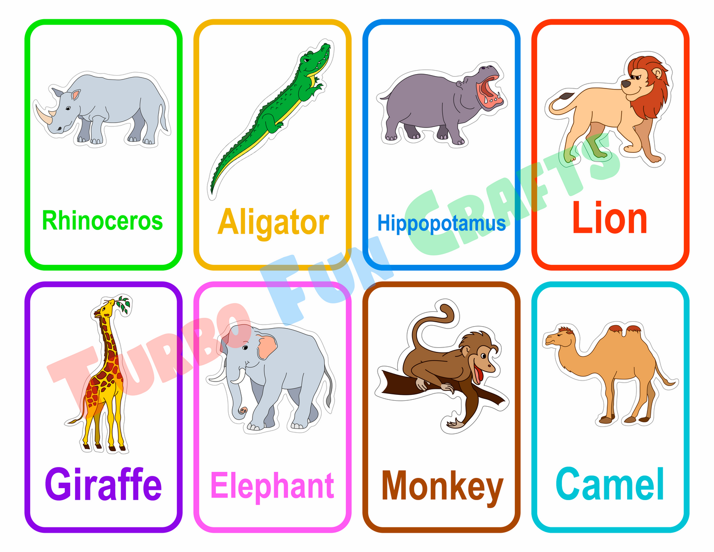 Animal Flashcards | Flashcards | Learn Animals | Preschool Memory Game | Animal Flashcards for Kids | Printable PDF | Easy Printable